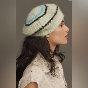 Anthropologie Mint and Blue Beret